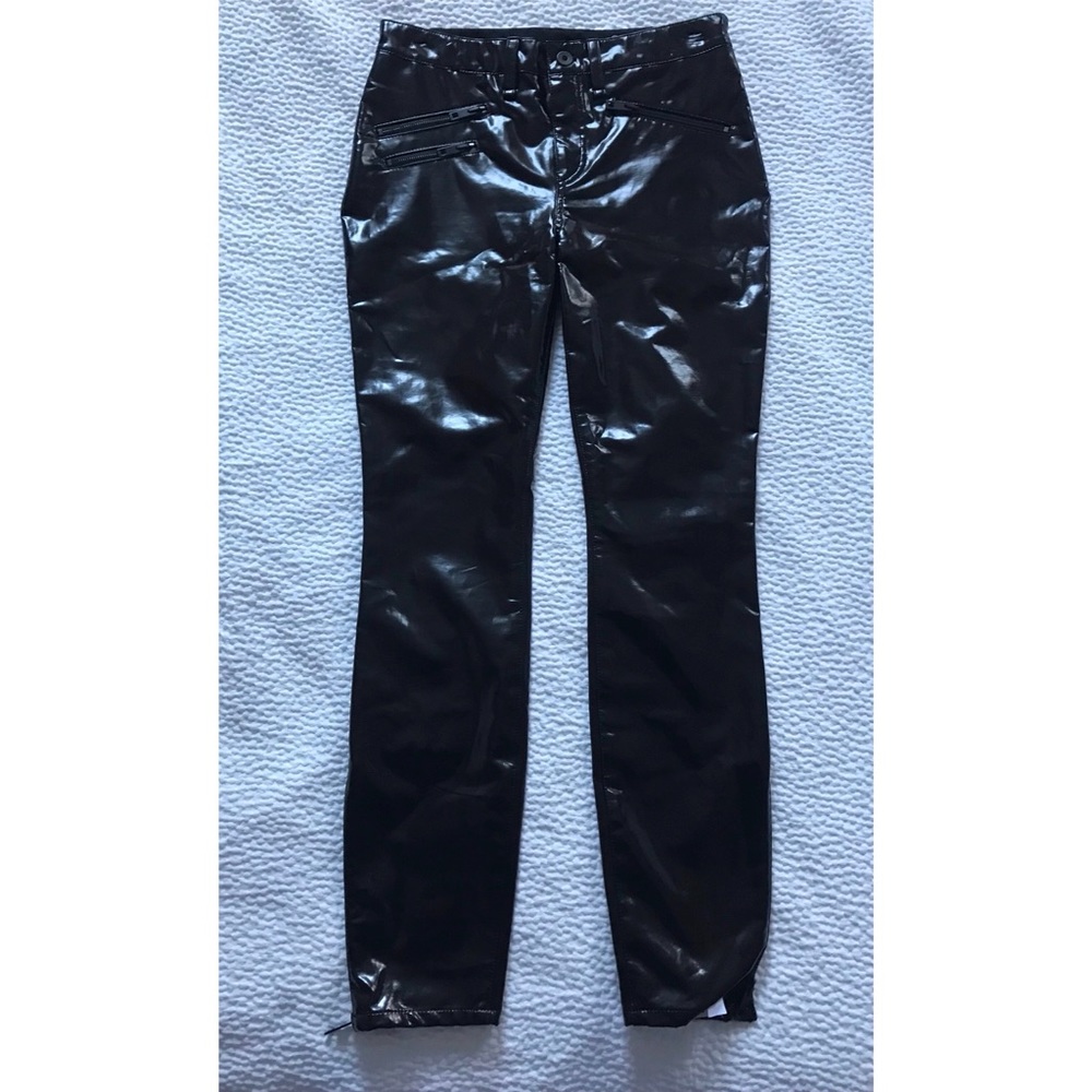 Rag & Bone Black Patent Skinny RBW23 Zipper Accent - Picture 5 of 8
